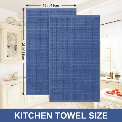 Premium Ring Spun Cotton 390 GSM Kitchen Towels, 6 Pack, Navy Blue5