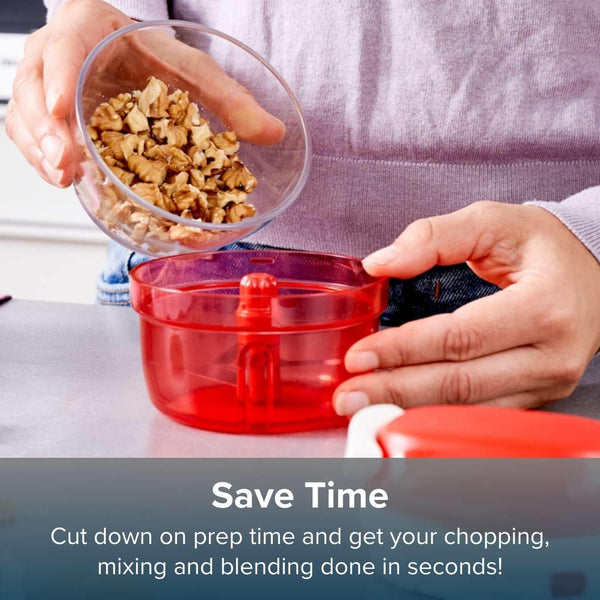 Power Chopper Mini - Manual Food Processor - 300Ml Capacity - No Electricity Needed - Ideal for Chopping Herbs, Nuts, Garlic, Vegetables - Food Preparation Accessory & Kitchen Gadget3