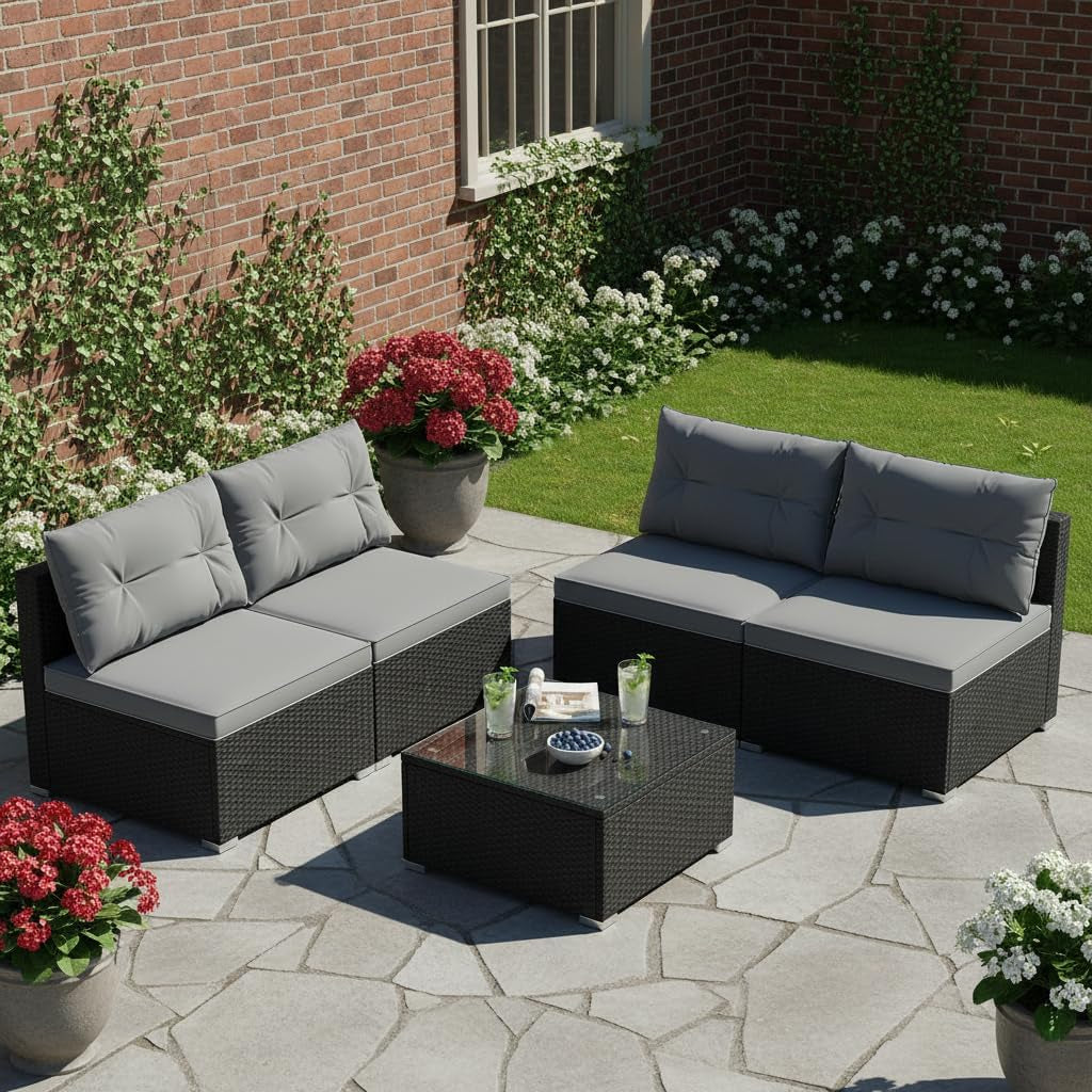 5-pieces-wicker-patio-furniture-set-outdoor-4-armless-rattan-sofa-coffee-table-set-with-cushions-acacia-wood-tabletop-sectional-patio-conversation-set-for-lawn-yard-poolside-grey
