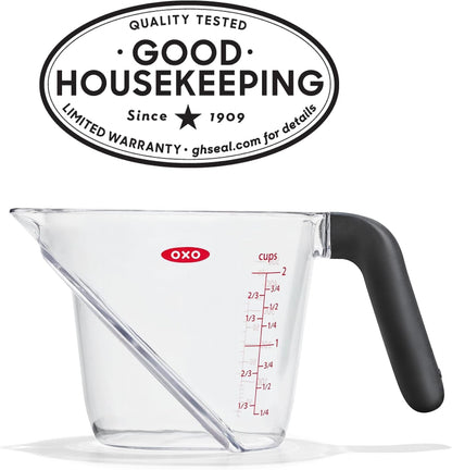 OXO Good Grips Angled Measuring Cup with Measurement Markings, 2 Cup | Angled Interior Markings to Read from Above, Liquid Measuring Cup, Use for Baking and Cooking, Non-Slip Handle3