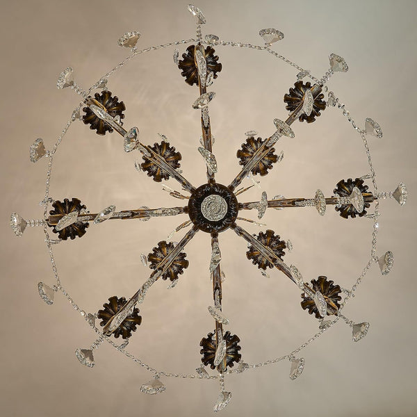 Vintage 8 Arms Crystal Chandelier Candle Light Fixture for Dining Room Living Room Bedroom Hallway Entryway Antique Gold Finish (34"-12 Lights)6