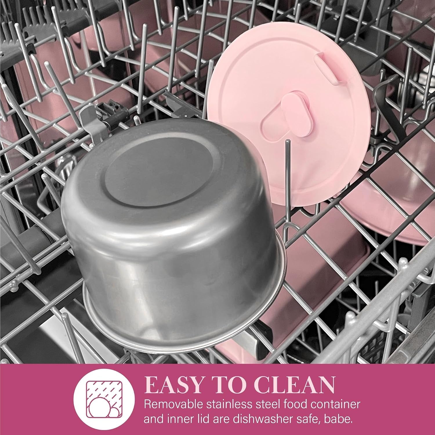 electric-lunch-warmer-20-ounce-stainless-steel-portable-food-container-with-sealing-lid-removable-2-5-cup-inner-dish-that-s-hot-front-decal-pink
