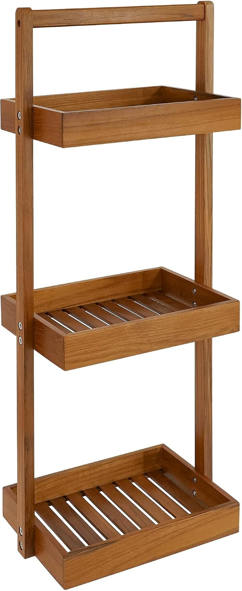 teak-shower-caddy-corner-standing-organizer-shelf-with-handle