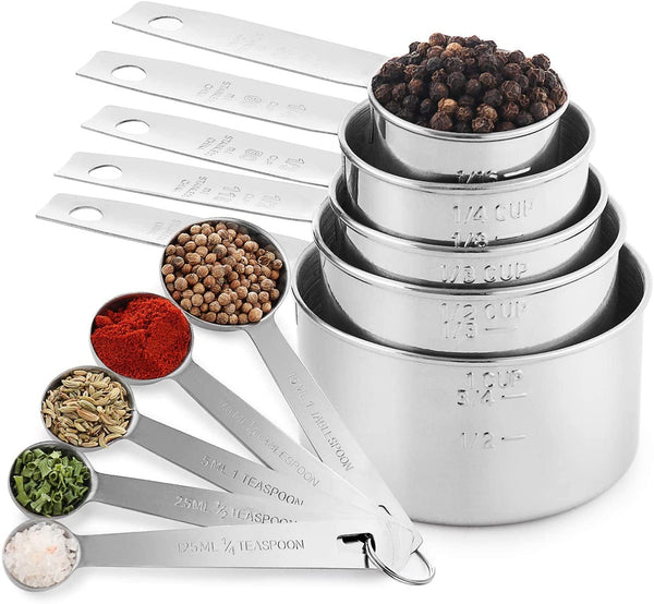 Stainless Steel Measuring Cups and Spoons Set, 10-Piece3