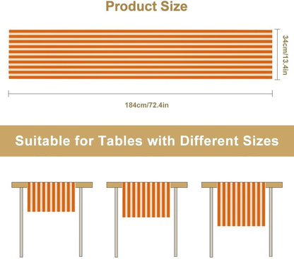 Striped Table Runner, Orange White Vertical Stripe Modern Minimalism Farmhouse Table Kitchen Dinning Table Runner for Indoor Home Decor Birthday Party Wedding, 13X36 Inch2