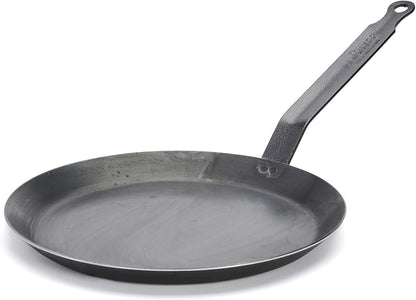 Blue Carbon Steel Crepe & Tortilla Pan - 9.5” Diameter, 7.75” Cooking Surface - Ideal for Making & Reheating Crepes, Tortillas & Pancakes - Naturally Non-Stick Finish - Made in France1