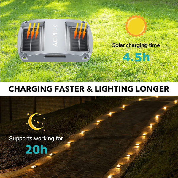 Solar Driveway Lights 4 Pack, Outdoor Deck Dock Marine Waterproof2