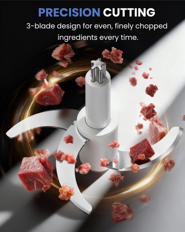 Food Processor, 6 Cup Electric Food Chopper, 250W Meat Grinder | Sharp Stainless Steel Blades Chop Meat, Vegetables, Onions and Baby Food, Stainless Steel Bowl, Compact and Easy to Clean3