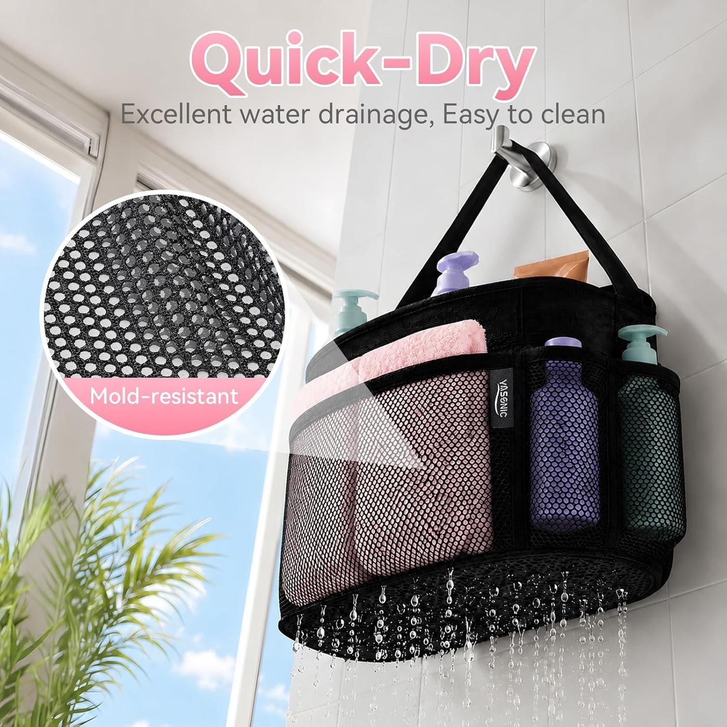 mesh-shower-caddy-portable-for-dorm-college-room-essentials-8-pocket-large-shower-bag-with-single-handles-hanging-shower-basket-for-beach-swimming-bathroom-beach-black