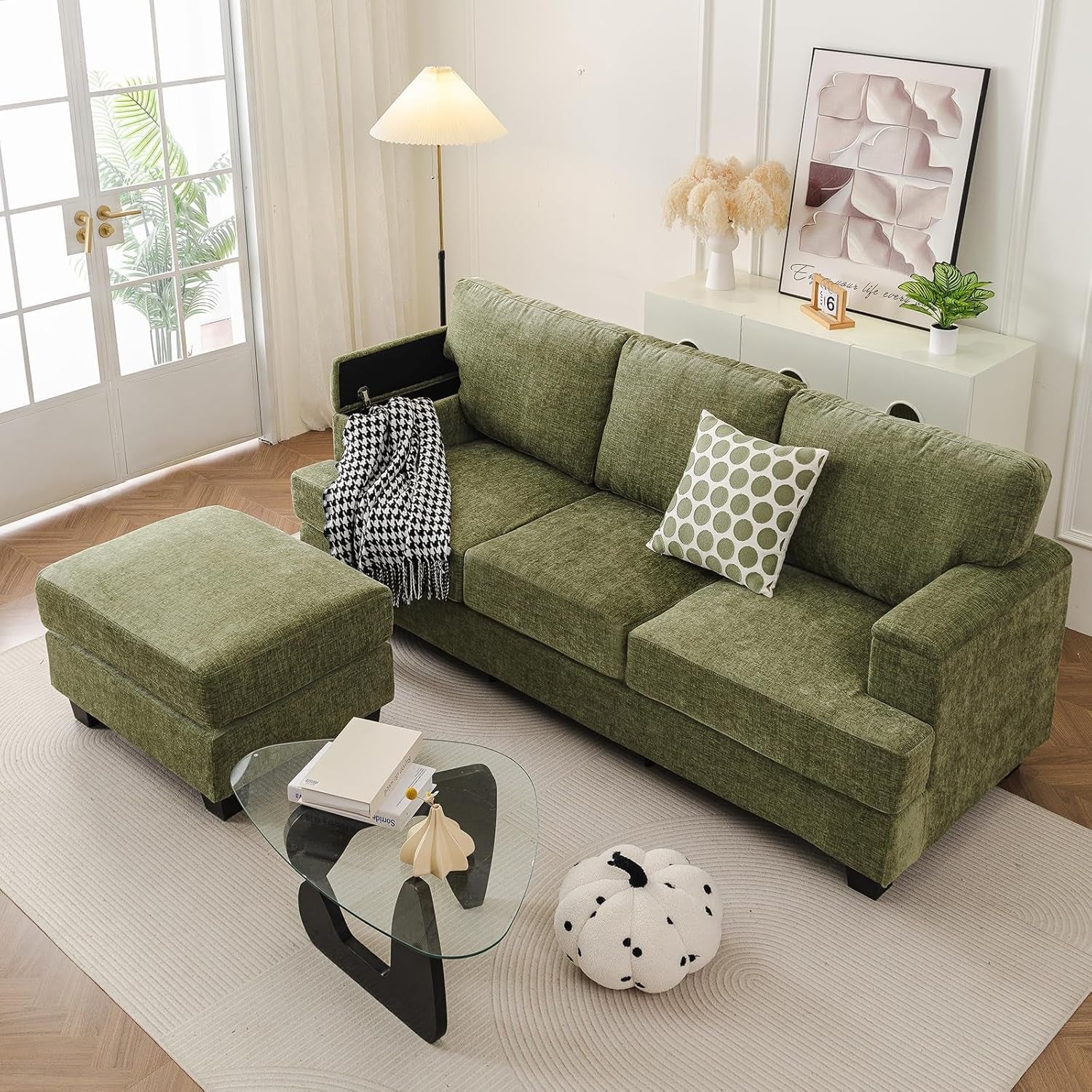 85-l-shaped-couch-with-armrest-organizer-sectional-movable-ottoman-green