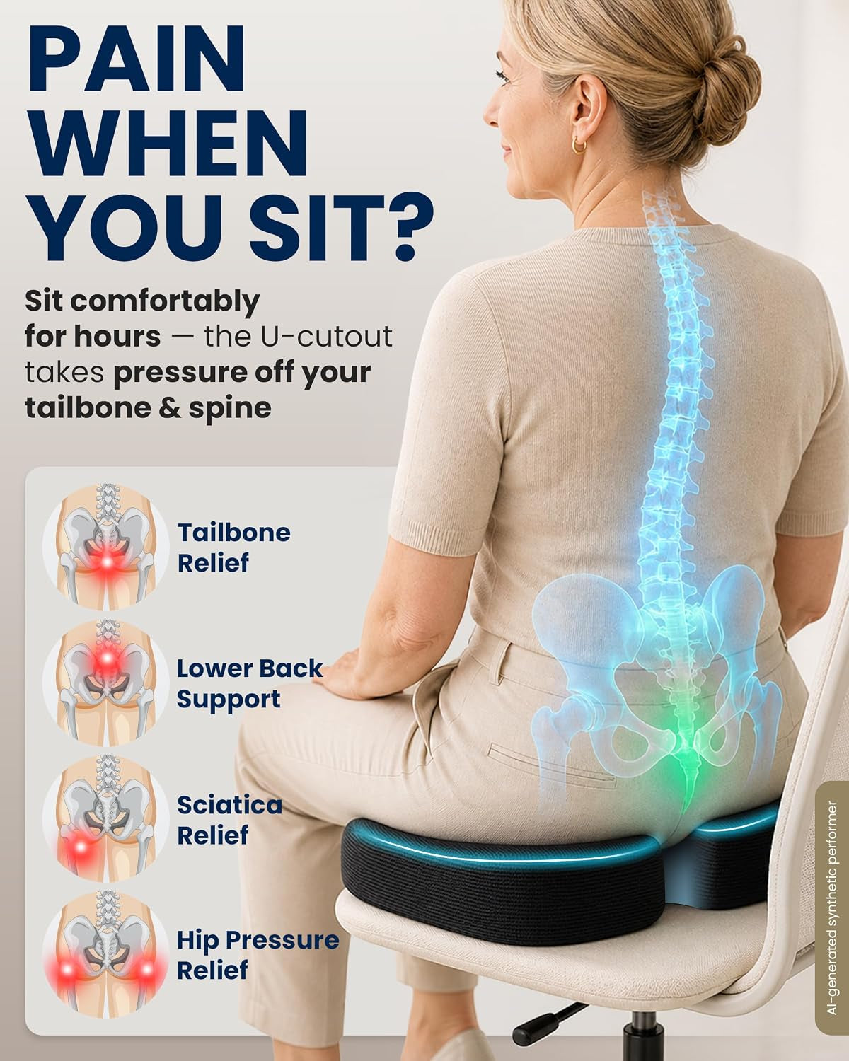 seat-cushion-memory-foam-chair-cushion-for-tailbone-pain-relief-ergonomic-support-for-coccyx-sciatica-butt-office-desk-gaming-chair-car-seat-wheelchair-airplane-black