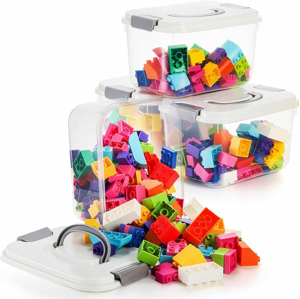 8 Pack 5.5 Quart Plastic Storage Bins with Lid and Handle, Clear Latch Storage Box Stackable Organizing Bins, Lidded Storage Container for Home, Office7