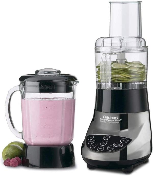 BFP-703BCP1 Smart Power Duet Blender & Food Processor, 500-Watt Motor, 48-Oz Glass Jar, 3-Cup Processor, 7-Speed Ice Crush, Stainless Steel Blades, Brushed Chrome, Bpa-Free, 120V4