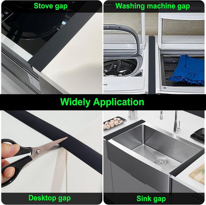 Silicone Stove Counter Gap Cover - 25 Inch Gap Filler 2 Pack Black | Long Gap Filler Seals Spills between Kitchen Appliances Stovetop Oven Countertop; Stove Gap Cover, Gas Stove Side Gap Covers7
