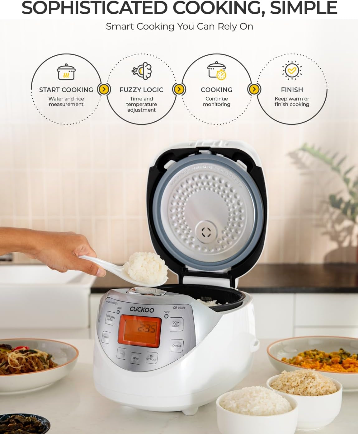 cuckoo-micom-fuzzy-logic-rice-cooker-12-cup-cooked-silver-cr-0632f-6-cup-uncooked-capacity-nonstick-inner-pot-6-cooking-modes-33-41-minute-quick-rice-13-hour-preset-timer-made-in-korea