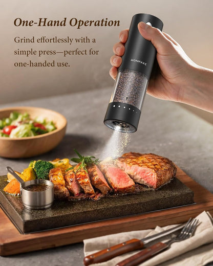 Electric Salt and Pepper Grinder Set, Charging Base, Automatic Rechargeable3