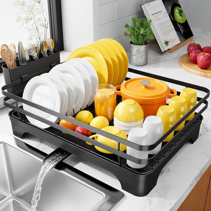 Multi-Functional Dish Drying Rack, 15.7" X 12.0" X 5.5", Black1
