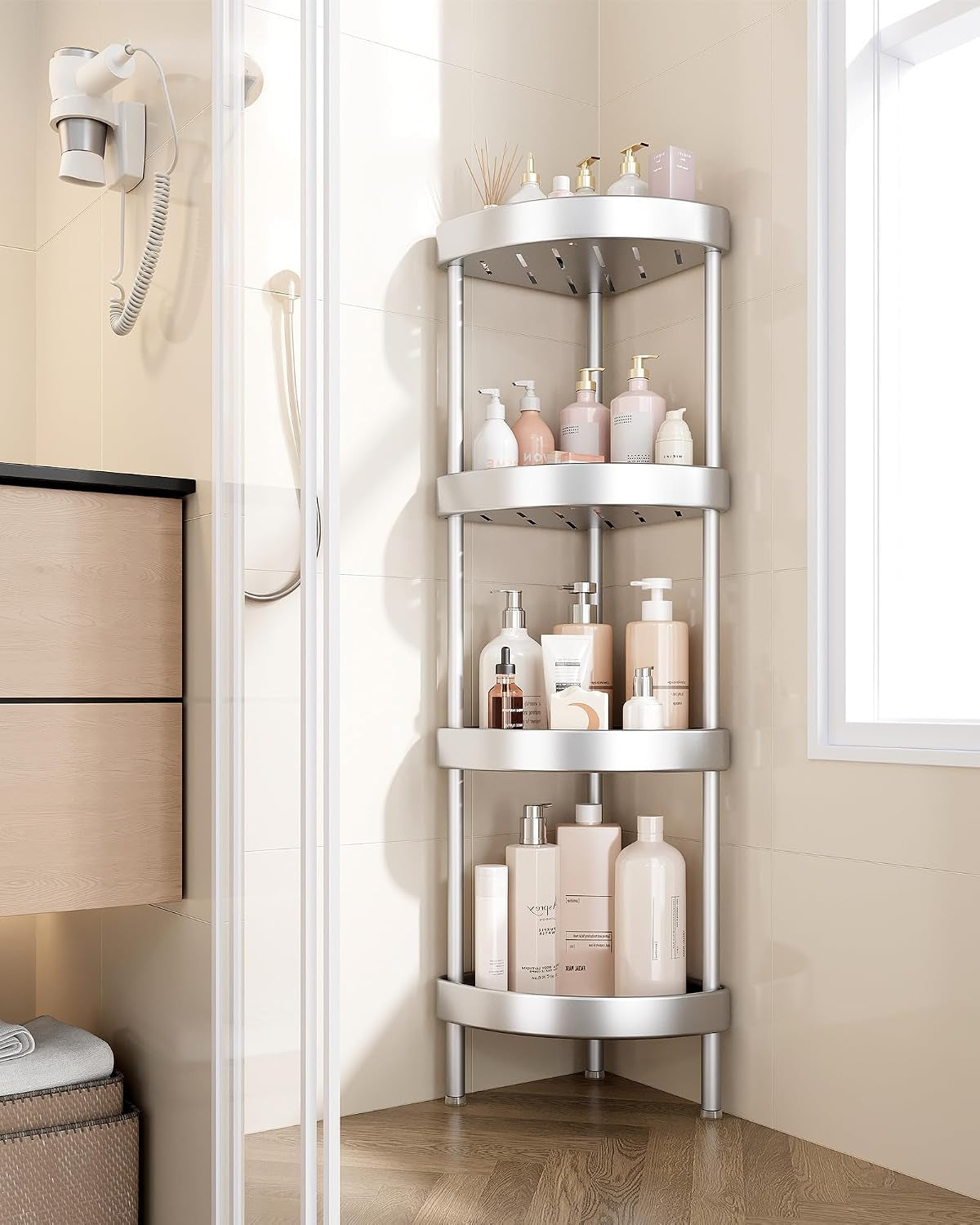 4-tier-aluminum-corner-shower-caddy-standing-rustproof-silver