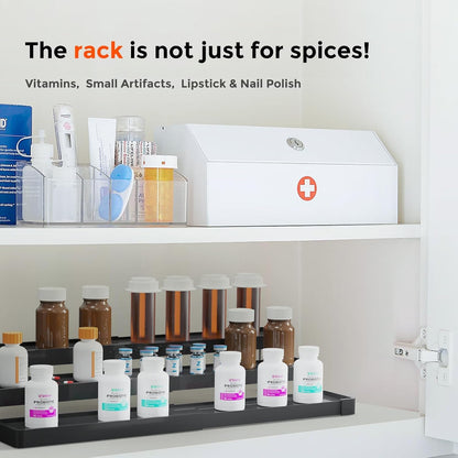 Expandable Spice Rack Organizer - 3 Tier Adjustable Spice Organizer for Cabinet & Countertop - Easy Visibility - Black7