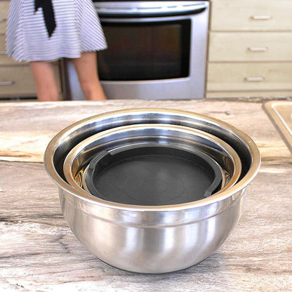 Stainless Steel Mixing Bowls with Lids and Non Slip Bases (Set of 5, Black)8