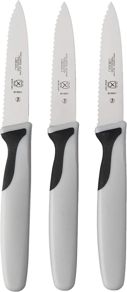 M19903 Millennia Black Handle, 3-Inch Slim Serrated Paring Knives (3-Pack), Paring Knife2