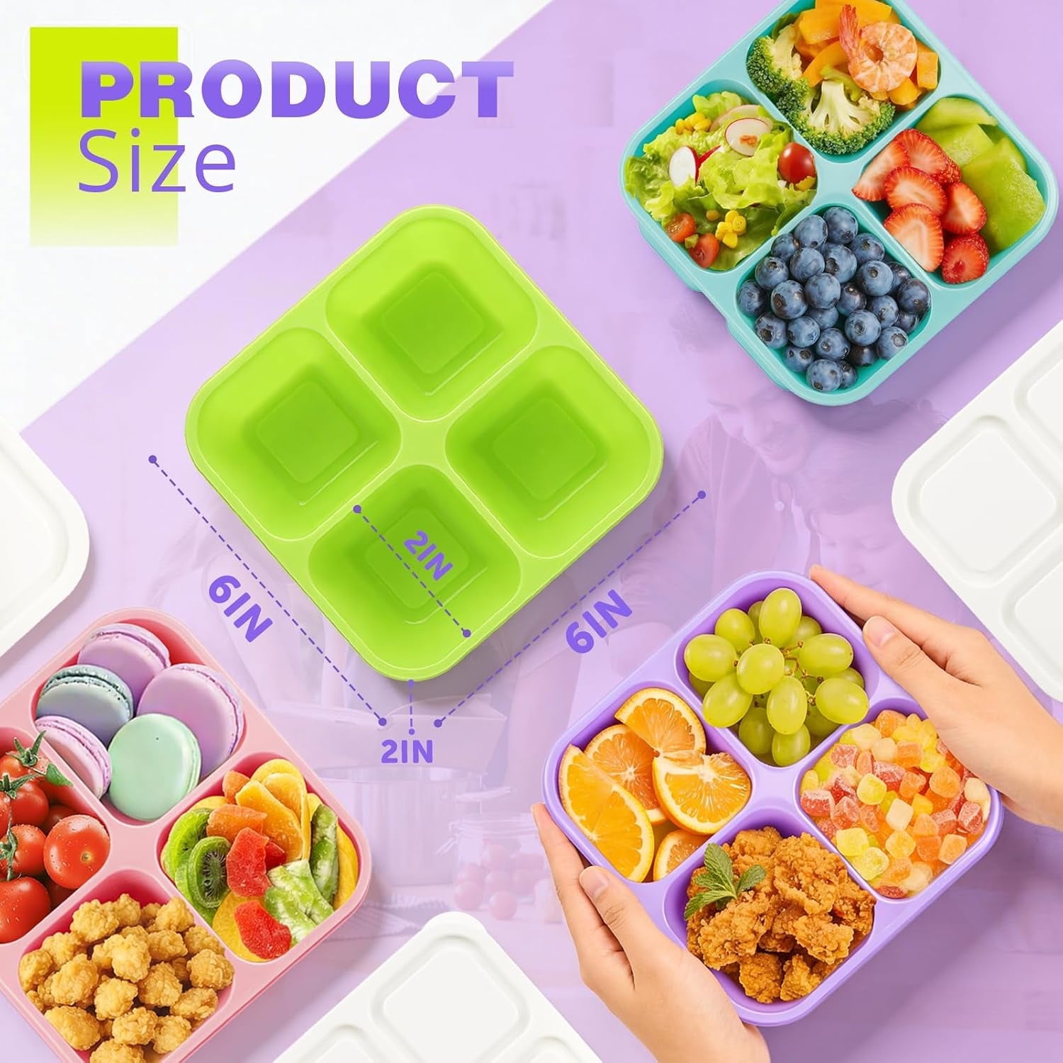 4-pack-snack-containers-bento-box-adult-lunch-box-meal-prep-container-reusable-food-storage-lunch-containers-stackable-for-work-travel-and-gym-grass-green-pink-green-purple