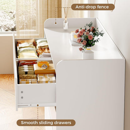 White Dresser for Bedroom, 6 Drawer Dresser Chest of Drawers6