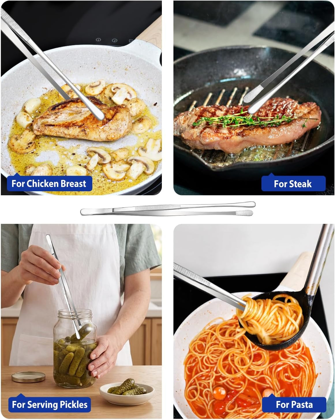 4-pcs-fine-long-tweezer-tongs-professional-silver-12-and-10-stainless-steel-for-kitchen-food-cooking-repairing-sea-food-and-bbq