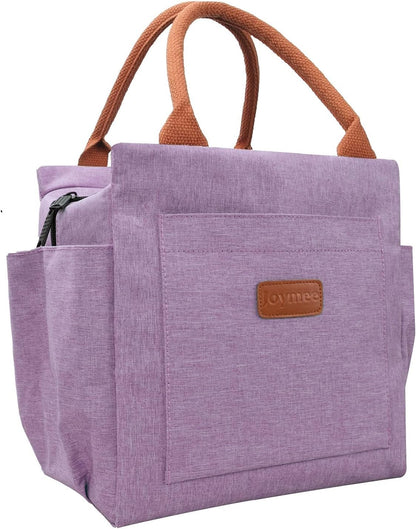 Lunch Bag Women, Reusable Leakproof Insulated Lunch Box- Purple1