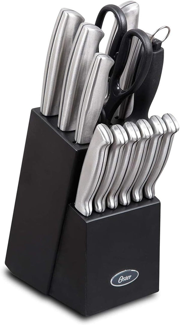 Oster Baldwyn Stainless Steel Cutlery Knife Set, Brushed Satin, 14-Piece1
