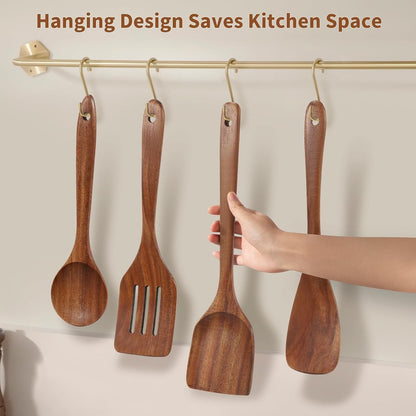 4 Pack Teak Wood Spatula for Cooking6