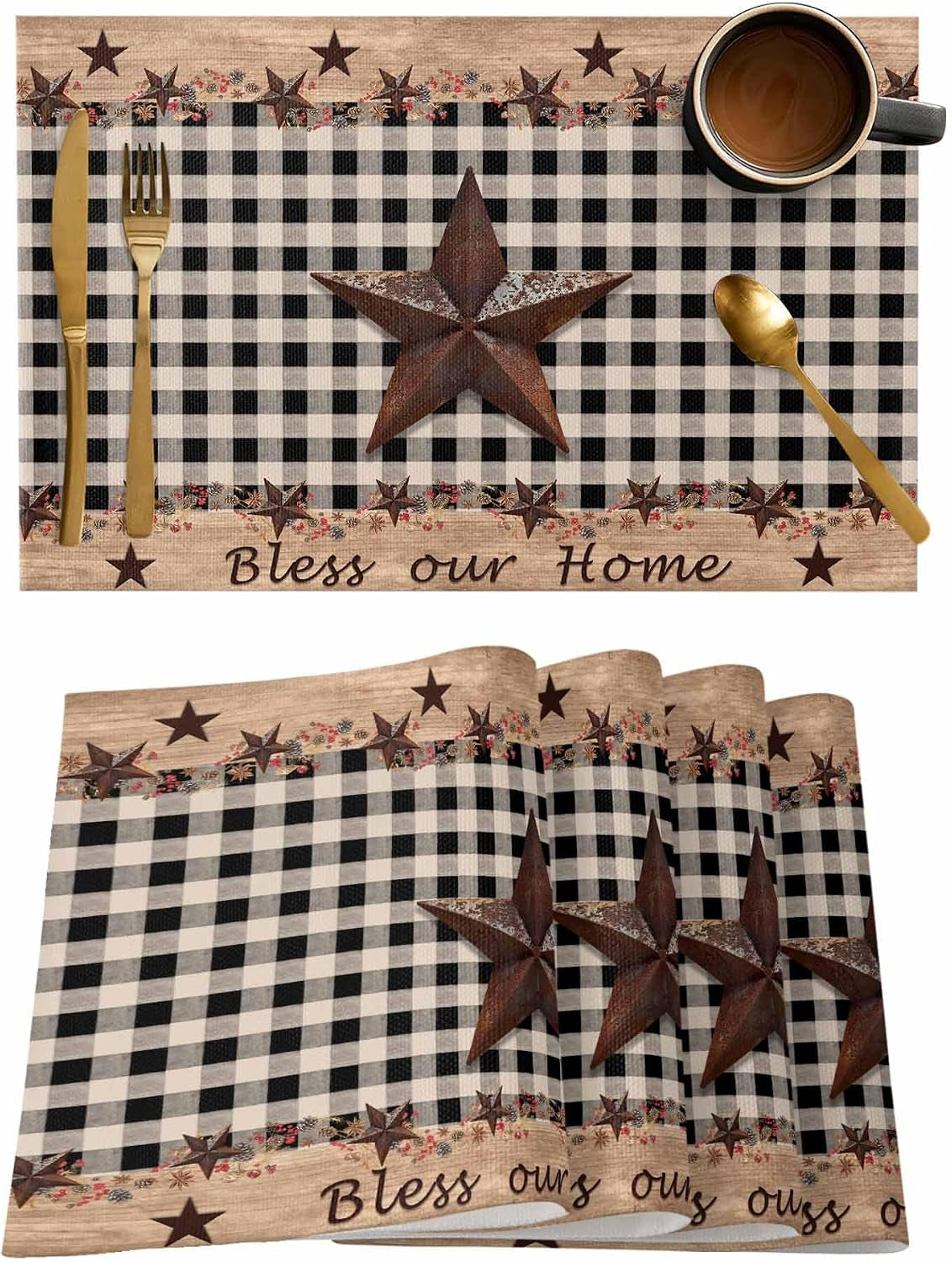 placemats-for-dining-table-set-of-4-western-texas-star-and-primitive-berries-country-wooden-plank-table-mats-for-home-kitchen-restaurant-independence-day-party-decoration-washable