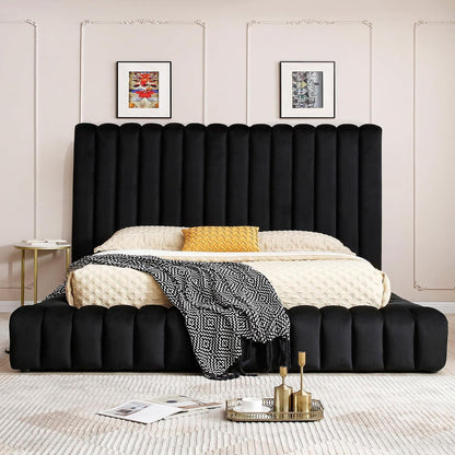 Avalon Velvet Upholstered Luxurious Platform Bed1