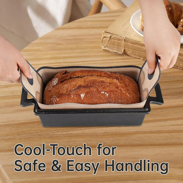 Silicone Bread Sling, Nonstick Reusable Loaf Pan Liner, Brown | Eco-Friendly Fits 9X5, 9.5X5, 10X5 Inch Bakeware, Dishwasher Safe, Clever Folded Corners Prevent Batter Leakage8