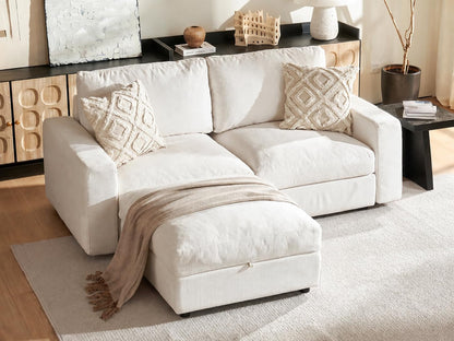 Cloud Couch Sectional 81.1'' Oversized Modular Deep Seat Sofa L Shaped Comfy White Cloud Couch with Washable Cover for Living Room Loveseat with Ottoman1