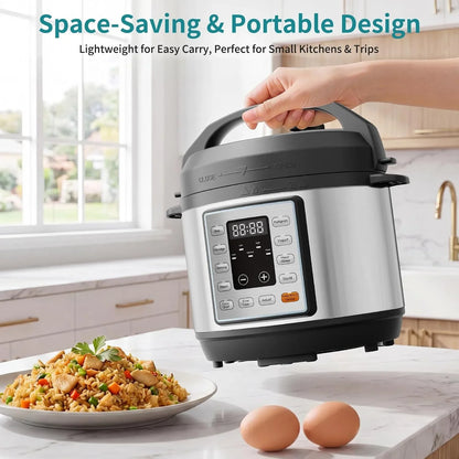 10-In-1 Electric Pressure Cooker, 3 Quart Multi Cooker for Rice, Stew and Steam, Small Programmable Stainless Steel Pot with Slow Cook Function and Ceramic Inner Pot5