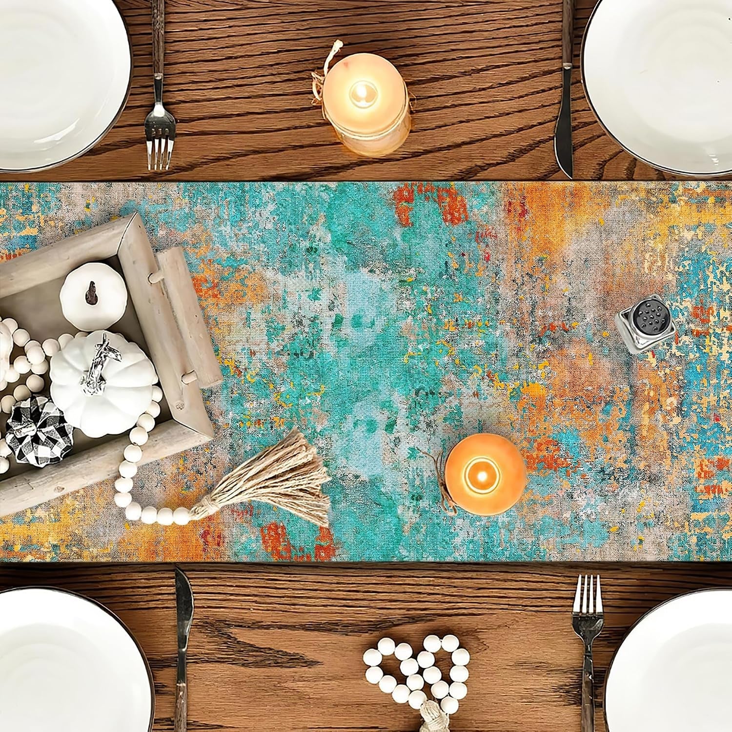 colorful-boho-table-runner-72-inches-long-teal