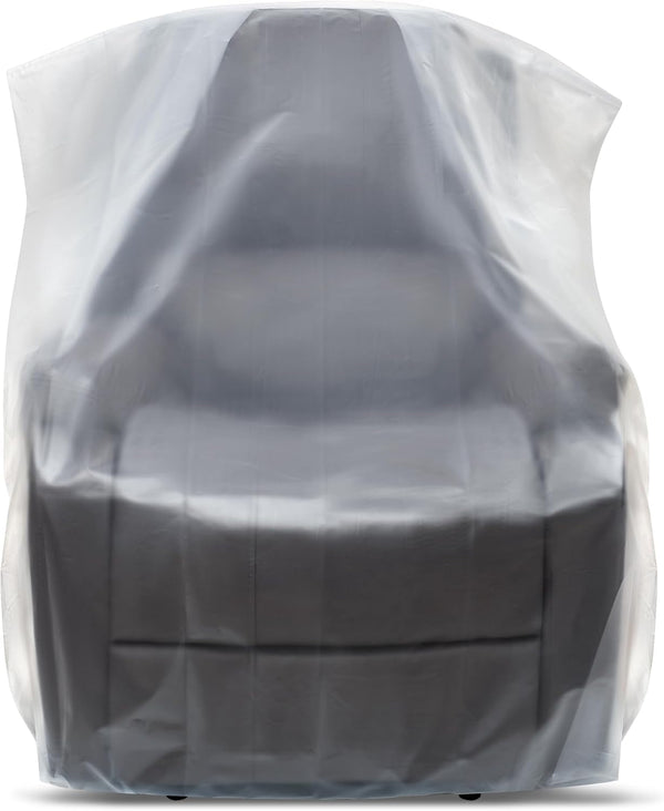 Plastic Furniture Covers for Moving Storage - Heavy-Duty Chair Cover Protectors, Waterproof & Dustproof Clear Moving Bags for Armchair or Recliner - Extra Large Bag Open Size 64 X 42 X 34 Inch9