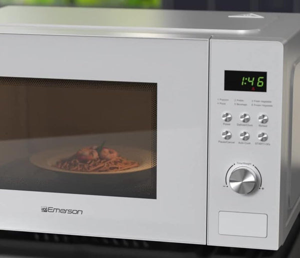 MW1101W Countertop Microwave Oven with Button Control, LED Display 1000W, 10 Power Levels, 6 Auto Menus, Glass Turntable and Child Safe Lock, 1.1 Cu. Ft., White7