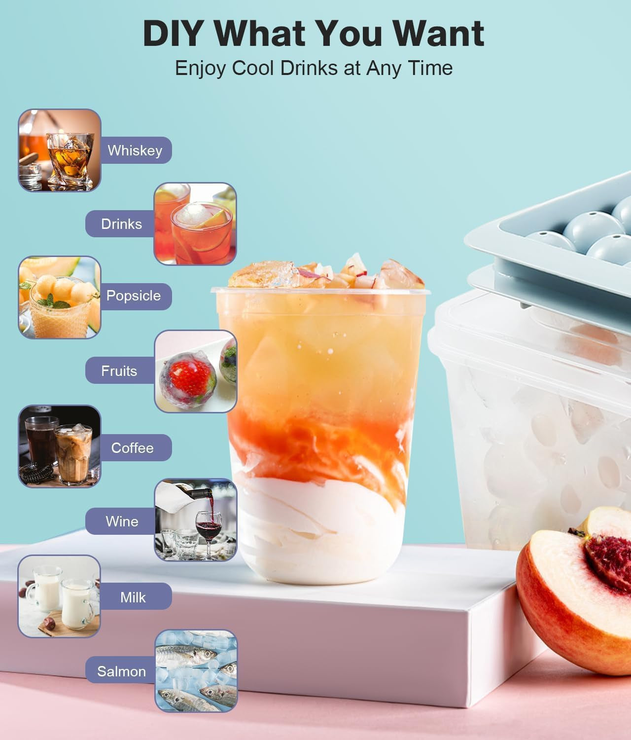 ice-cube-tray-with-lid-and-bin-round-ice-cube-trays-for-freezer-bpa-free-food-grade-ice-mold-stackable-ice-ball-maker-iced-bucket-kits-circle-ice-tray-for-cocktails-whiskey-coffee-and-drinks