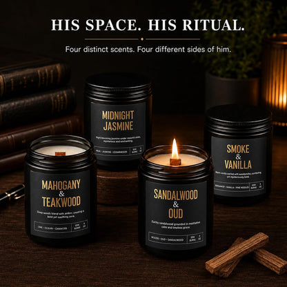 Candles Gifts for Men, 4-Pack Scented Candles, 36 Oz, Birthday Gift Set4