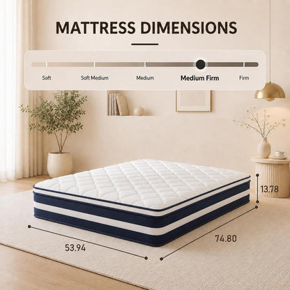 12 Inch Full Size Hybrid Mattress,7-Zone Ergo Support for Pressure Relief2