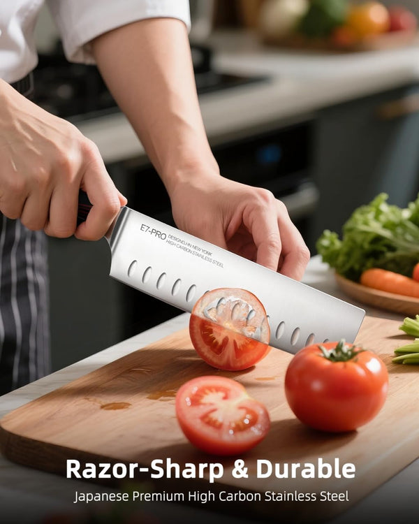 Japanese Nakiri Chef Knife 7 Inch, Razor Sharp, Professional2
