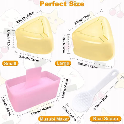 Onigiri Mold, 3 Pack Musubi Press Maker Triangle Rice Ball Mold Maker for Kid Lunch Bento and Home DIY2