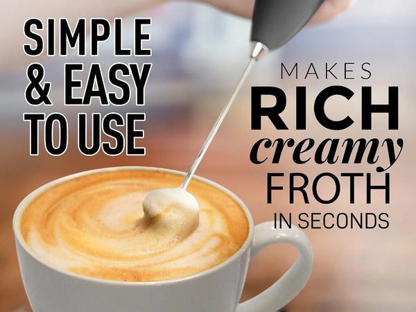 Milk Frother Handheld Electric Whisk – Frother Wand, Durable Drink Mixer, Coffee Frother, Hand Blender, Frother for Protein Powder, Matcha & More - Black7