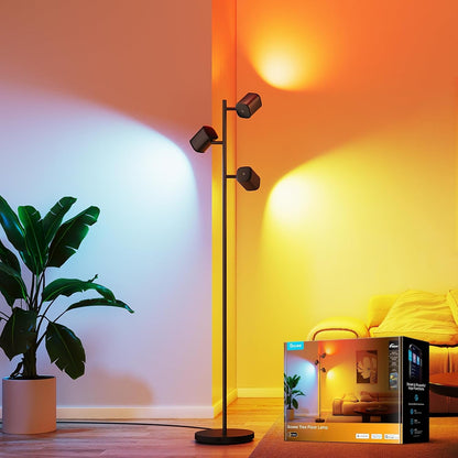 Govee Tree Floor Lamp with 3 Rotatable Lights, Compatible with Matter | Luminblend Technology, Standing Lamp with 64 Dynamic Scenes, Music Sync, Smart Floor Lamp for Living Room, Bedroom, Office1