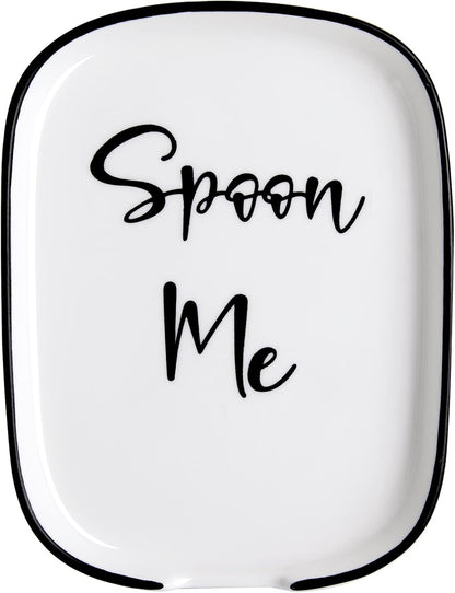 Ceramic Spoon Rest for Stove Top, Large Spoon Holder for Kitchen Counter, White Coffee Spoon Rest, Heat-Resistant Cooking Utensil Rest, Modern Farmhouse Kitchen Décor1