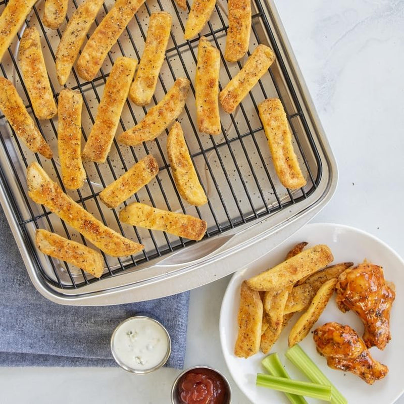 oven-crisp-baking-tray-2pc-set-includes-pan-and-rack-natural-aluminum-for-air-frying-crisping-broiling-baking-cooking-surface-17-x-12-inches