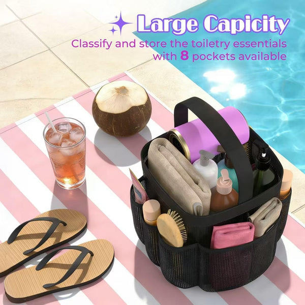 Mesh Shower Caddy Portable with 8 Upgraded Deeper Pockets,Hanging Caddy Dorm Basket, Quick Dry Shower Bag6