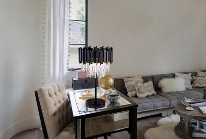 Black Crystal Table Lamp,3 Lights Geometric Table Lamps5